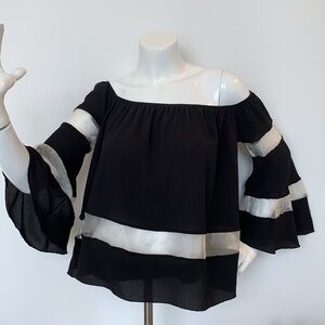 Jus D'Orange sheer Off the shoulder top
